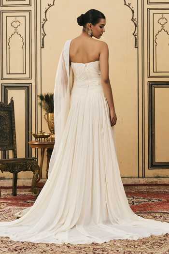 Itrh Sheer Georgette Gown With Dupatta 