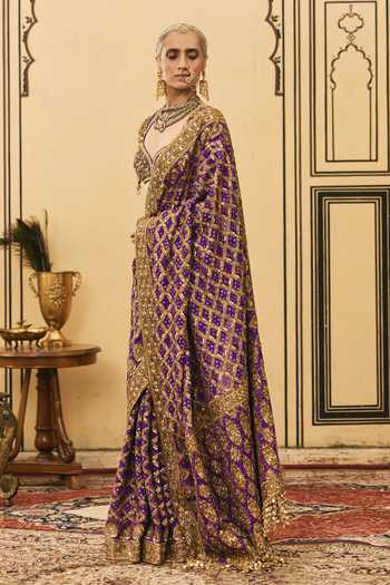 Buy Itrh Purple Georgette, Organza Banafsha Ombre Embroidered Saree With Blouse Online at Aza Fashions Buy_Itrh_Purple Georgette, Organza Banafsha Ombre Embroidered Saree With Blouse _Online_at_Aza_Fashions