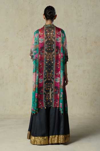 Basil Leaf Printed Jacket Pant Set 