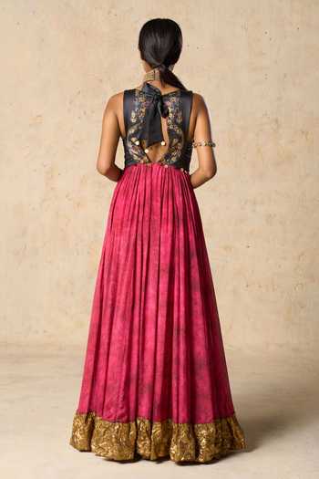 Basil Leaf Embroidered Anarkali With Dupatta 