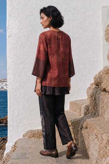Basil Leaf Asymmetric Top & Pant Set 