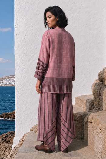 Basil Leaf Linen Silk Top & Pant Set 
