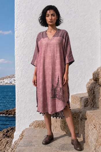 Basil Leaf Checked Midi Dress 