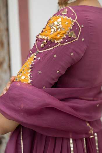 Buy Baise Gaba Purple Chiffon, Satin, Lycra, Organza V-neck Shab Goti Patti Work Anarkali Set Online at Aza Fashions Buy_Baise Gaba_Purple Chiffon, Satin, Lycra, Organza V-neck Shab Goti Patti Work Anarkali Set _Online_at_Aza_Fashions