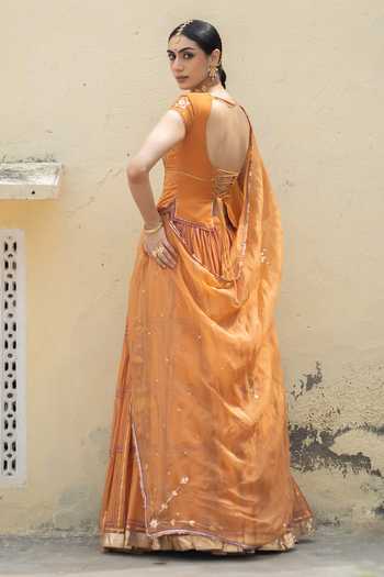 Baise Gaba Swarna Embroidered Corset Top Lehenga Set 