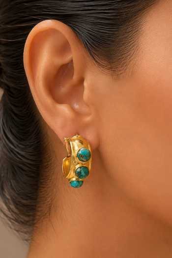 Arvino Pebble Hoop Huggies Earrings 