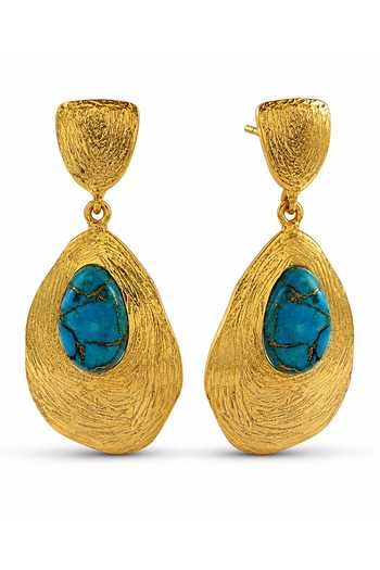 Arvino Turquoise Textured Drop Earrings 