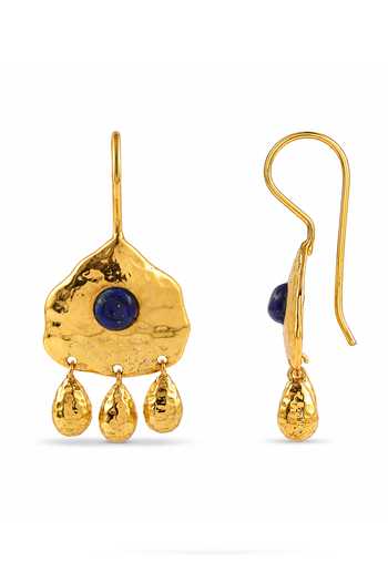 Arvino Gold Plated Lapis Sunburst Earrings Online at Aza Fashions Arvino_Gold Plated Lapis Sunburst Earrings _Online_at_Aza_Fashions