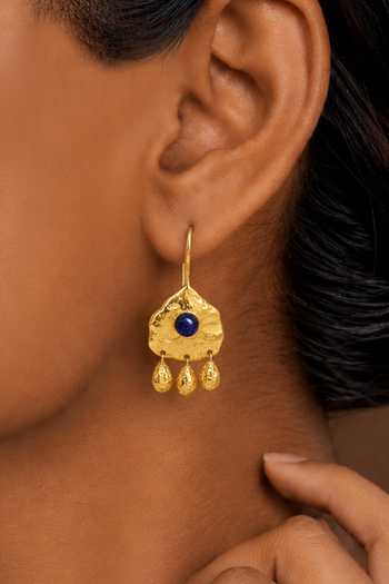 Buy Arvino Gold Plated Lapis Sunburst Earrings Online at Aza Fashions Buy_Arvino_Gold Plated Lapis Sunburst Earrings _Online_at_Aza_Fashions