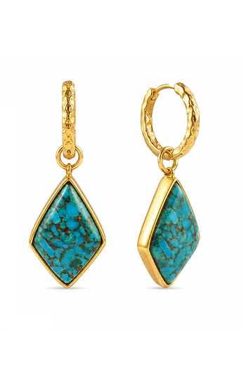 Arvino Turquoise Mineral Huggies Earrings 
