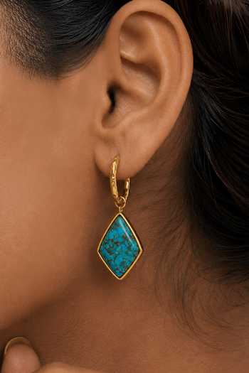 Arvino Turquoise Mineral Huggies Earrings 