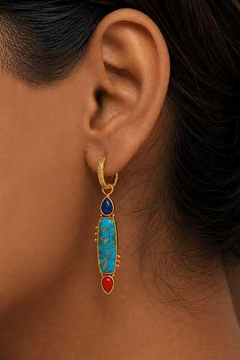 Buy Arvino Gold Plated Totem Drop Earrings Online at Aza Fashions Buy_Arvino_Gold Plated Totem Drop Earrings _Online_at_Aza_Fashions