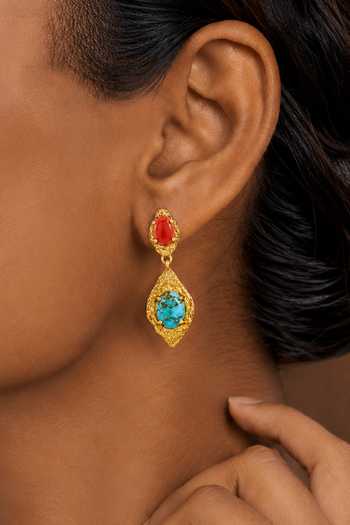 Buy Arvino Gold Plated Olive Leaf Drop Earrings Online at Aza Fashions Buy_Arvino_Gold Plated Olive Leaf Drop Earrings _Online_at_Aza_Fashions