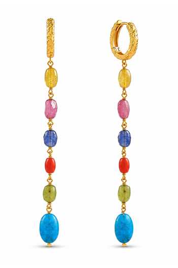 Arvino_Multicolor Mosaic Village Drop Earrings _Online_at_Aza_Fashions