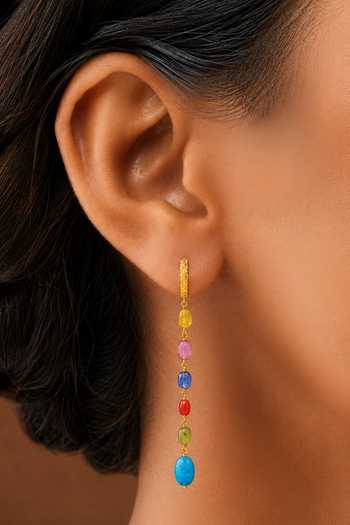 Shop_Arvino_Multicolor Mosaic Village Drop Earrings _Online_at_Aza_Fashions