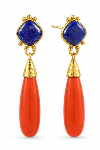 Arvino Lapis Coral Drop Earrings 
