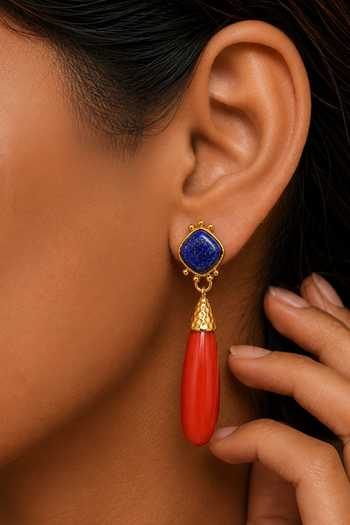 Arvino Lapis Coral Drop Earrings 