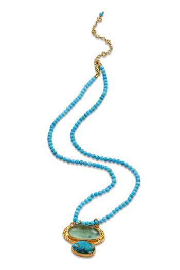 Arvino_Sky Blue Turquoise Coast Pendant Necklace _Online_at_Aza_Fashions