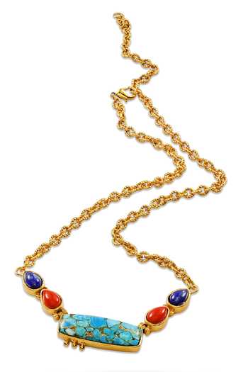 Arvino Multi Color Aegean Bar Necklace Online at Aza Fashions Arvino_Multi Color Aegean Bar Necklace _Online_at_Aza_Fashions