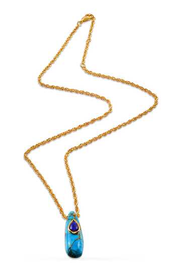 Arvino Multi Color Caldera Drop Pendant Necklace Online at Aza Fashions Arvino_Multi Color Caldera Drop Pendant Necklace _Online_at_Aza_Fashions