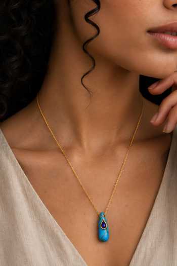 Buy Arvino Multi Color Caldera Drop Pendant Necklace Online at Aza Fashions Buy_Arvino_Multi Color Caldera Drop Pendant Necklace _Online_at_Aza_Fashions