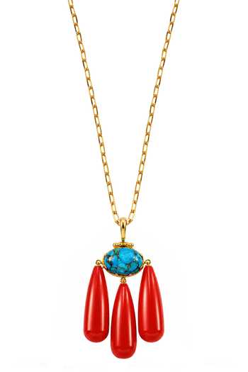 Arvino Beach Coral Cascade Pendant Necklace 