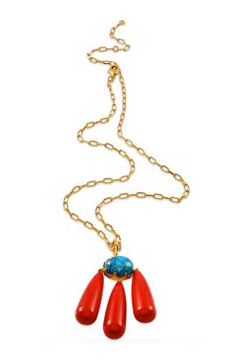 Arvino_Multi Color Beach Coral Cascade Pendant Necklace _Online_at_Aza_Fashions