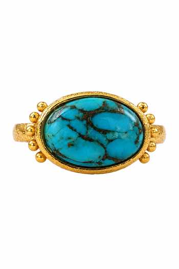 Arvino Blue Turquoise Radiance Ring Online at Aza Fashions Arvino_Blue Turquoise Radiance Ring _Online_at_Aza_Fashions