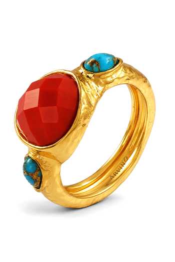 Arvino Caldera Turquoise Coral Ring 