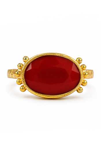 Arvino Red Coral Radiance Ring Online at Aza Fashions Arvino_Red Coral Radiance Ring _Online_at_Aza_Fashions