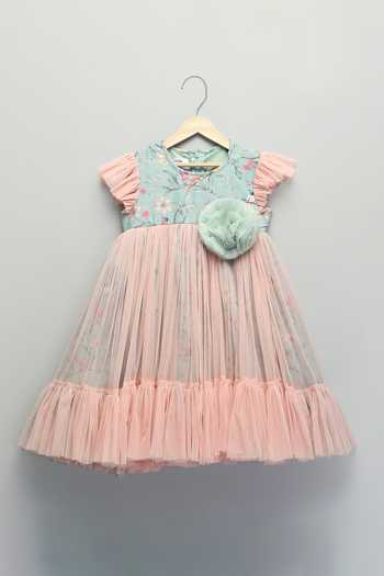 Buy The Little Tales Green Cotton, Organza, Net, Poplin Bird Print Dress Online at Aza Fashions Buy_The Little Tales_Green Cotton, Organza, Net, Poplin Bird Print Dress _Online_at_Aza_Fashions
