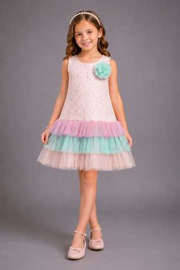 The Little Tales Embroidered Ruffle Dress 