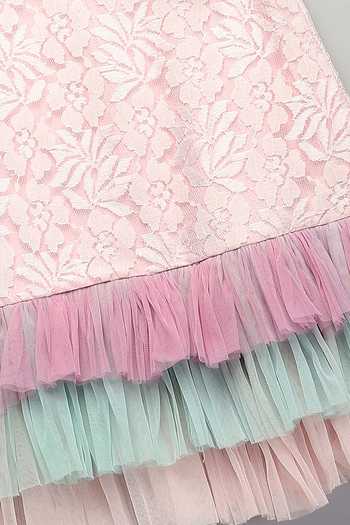 Shop The Little Tales Pink Silk, Cotton, Net Embroidered Ruffle Dress Shop_The Little Tales_Pink Silk, Cotton, Net Embroidered Ruffle Dress