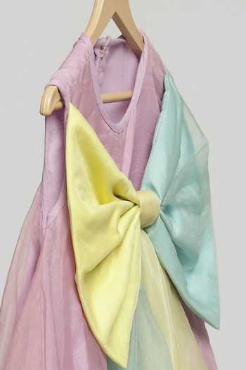 Buy The Little Tales Purple Silk, Cotton, Organza, Net Bow Embellished Dress Online at Aza Fashions Buy_The Little Tales_Purple Silk, Cotton, Organza, Net Bow Embellished Dress _Online_at_Aza_Fashions