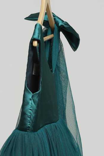 Buy The Little Tales Green Silk, Cotton, Satin, Net One Shoulder Dress Online at Aza Fashions Buy_The Little Tales_Green Silk, Cotton, Satin, Net One Shoulder Dress _Online_at_Aza_Fashions