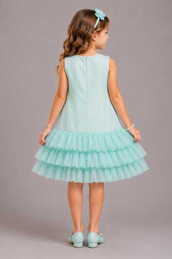 The Little Tales 3D Flower Applique Work Dress 