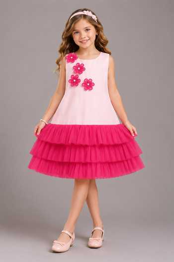 The Little Tales 3D Floral Applique Dress 