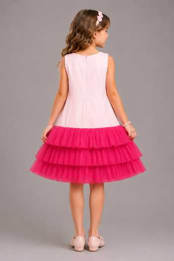 The Little Tales 3D Floral Applique Dress 