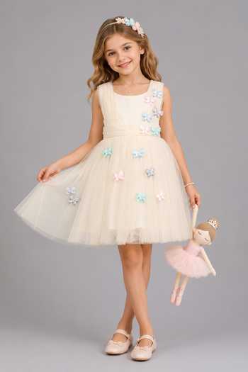 The Little Tales 3D Butterfly Embellished Dress 