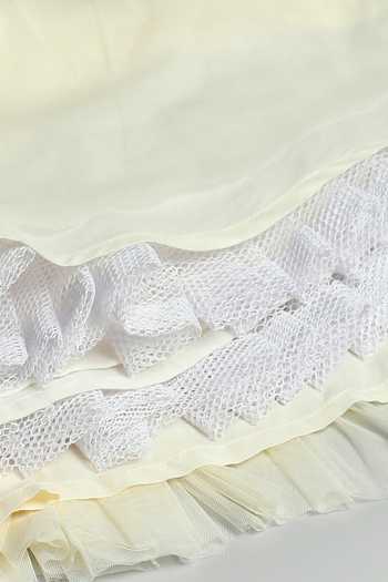 The Little Tales Off White Silk, Net 3d Butterfly Embellished Dress at Aza Fashions The Little Tales_Off White Silk, Net 3d Butterfly Embellished Dress _at_Aza_Fashions