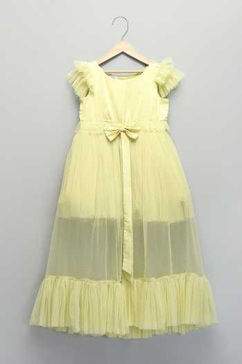 Buy The Little Tales Yellow Silk, Satin, Net Layered Frill Dress Online at Aza Fashions Buy_The Little Tales_Yellow Silk, Satin, Net Layered Frill Dress _Online_at_Aza_Fashions