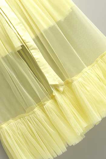 Buy The Little Tales Yellow Silk, Satin, Net Layered Frill Dress Buy_The Little Tales_Yellow Silk, Satin, Net Layered Frill Dress