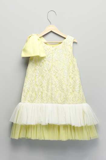 Shop The Little Tales Yellow Organza, Net Layered Ruffle Dress Online at Aza Fashions Shop_The Little Tales_Yellow Organza, Net Layered Ruffle Dress _Online_at_Aza_Fashions