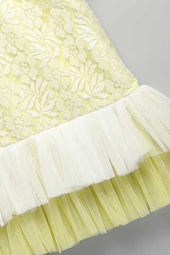 Buy The Little Tales Yellow Organza, Net Layered Ruffle Dress Buy_The Little Tales_Yellow Organza, Net Layered Ruffle Dress