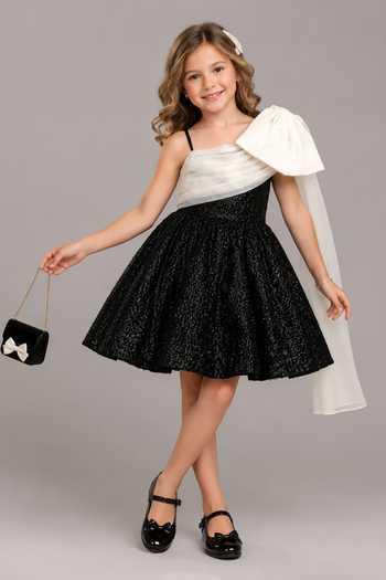 The Little Tales Sequin Work One Shoulder Dress 