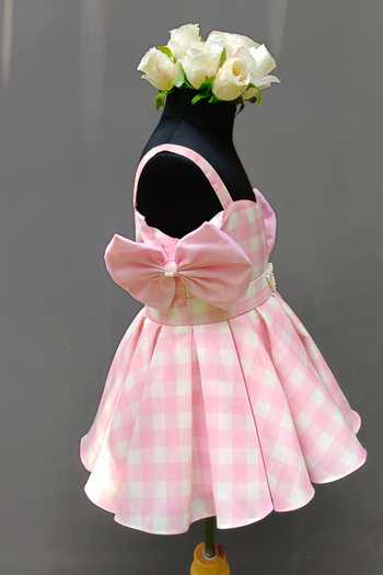 Buy The Little Tales Pink Silk, Cotton, Poplin Gingham Print Dress Online at Aza Fashions Buy_The Little Tales_Pink Silk, Cotton, Poplin Gingham Print Dress _Online_at_Aza_Fashions