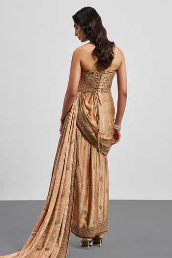 RI.Ritu Kumar Imran Embellished Draped Gown