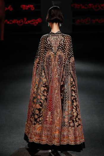 RI.Ritu Kumar Mehroz Embroidered Dress With Cape