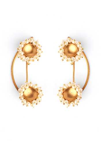 Buy Suhani Pittie Gold Plated Pearls Bunch Ear Clips at Aza Fashions Buy_Suhani Pittie_Gold Plated Pearls Bunch Ear Clips _at_Aza_Fashions