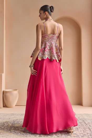 Osaa By Adarsh Embroidered Peplum Top & Skirt Set 